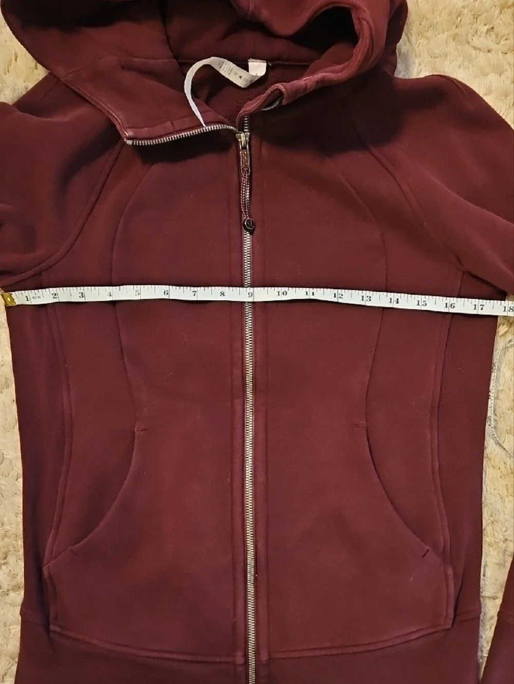 lululemon athletica Burgundy Full-Zip Scuba Hoodie